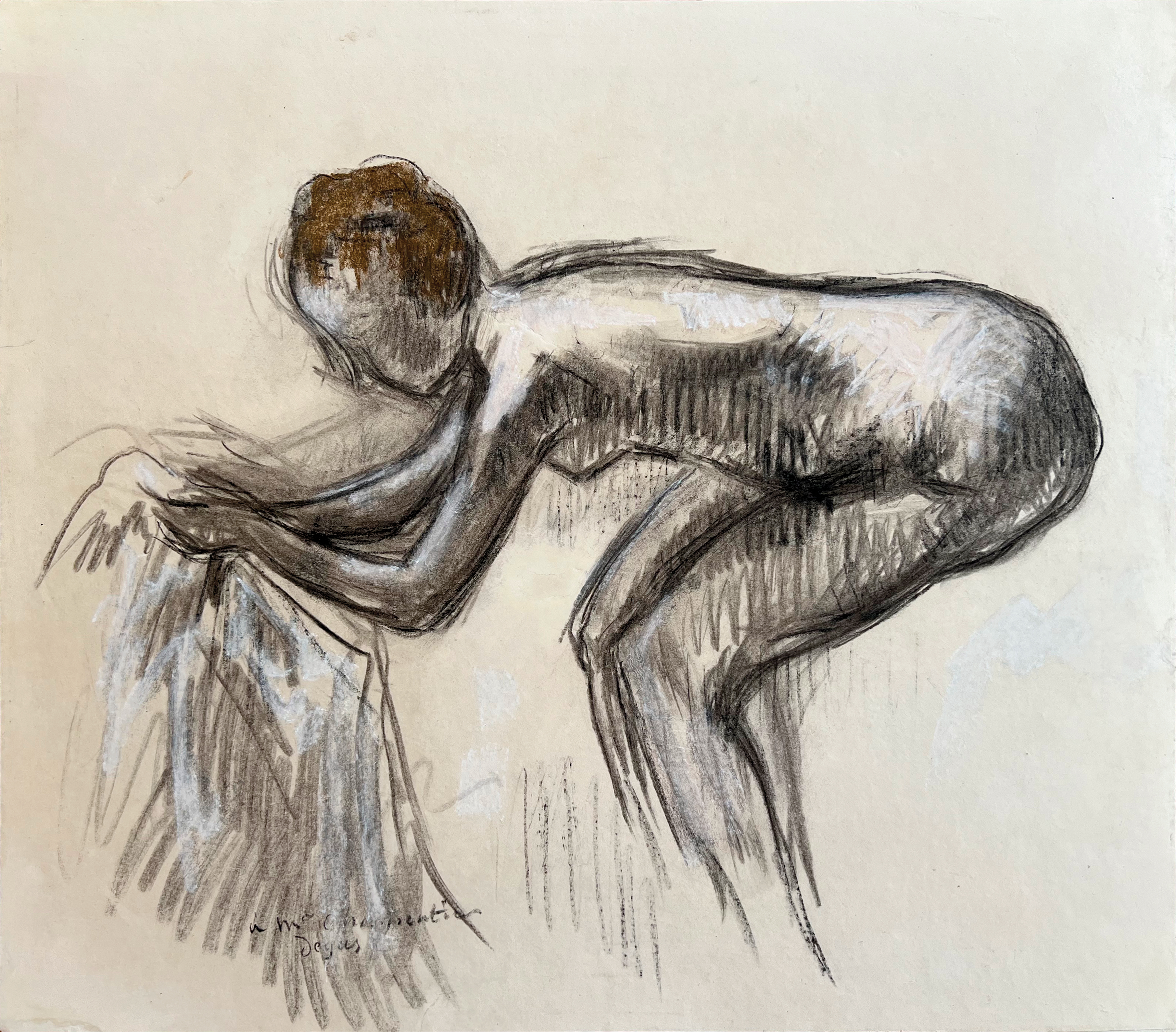 Woman drying herself after the bath